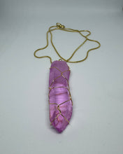 Load image into Gallery viewer, Electroplate Quartz Kristall hálsmen
