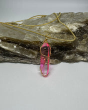 Load image into Gallery viewer, Electroplate Quartz Kristall hálsmen
